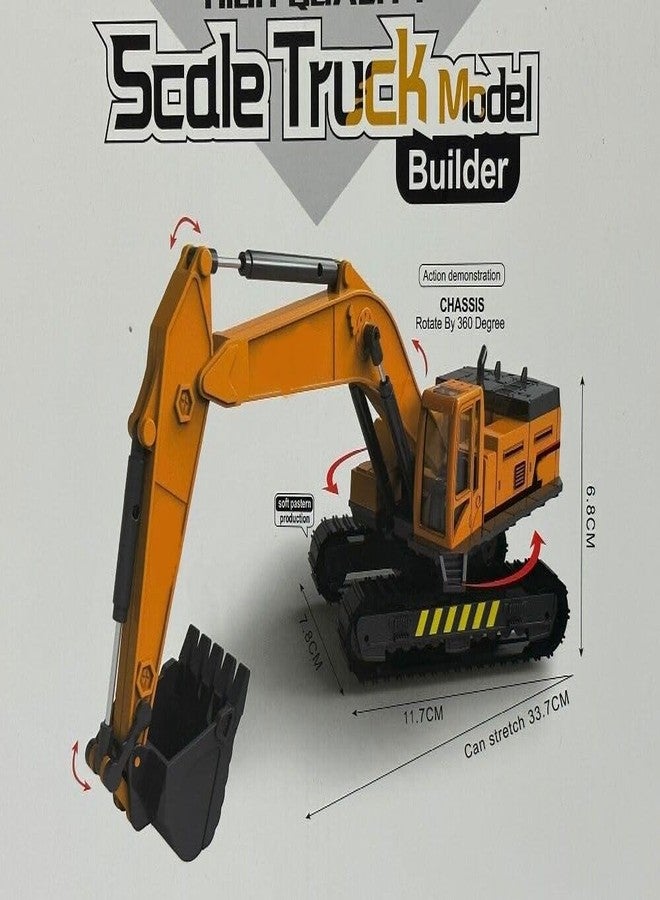 SHIPEASE شاحنة حفارة هندسية إنشائية تعمل بالاحتكاك من SHIPEASE مزودة بمخلب متحرك، ألعاب شاحنات حفر للأطفال من الأولاد والبنات، لعبة رافعة طويلة غير قابلة للكسر، مركبات سحب للخلف (متعددة الألوان). - Image 2